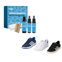 Kits de nettoyage de baskets en gros à base d'huile de coco, sous marque privée, avec nettoyant pour chaussures blanches et spray désodorisant pour chaussures
