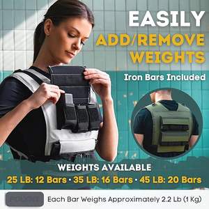 Gilet lesté ajustable en nylon personnalisé pour la musculation et l'entraînement de force, capacités de 20 lb/30 lb/40 lb, écologique et durable, unisexe - Product Image 4