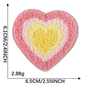 Towel Embroidered heart <b>Patches</b> Wholesale Custom Logo Sew on Embroidery <b>Applique</b> Chenille <b>Patches</b> for Clothing 2026 - Product Image 6