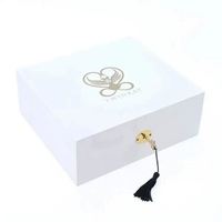 Luxe rechthoekige ketting groothandel sieradenverpakkingsset cadeaudoos gouden logo ontwerp wit geschilderde houten dozen fluwelen voering