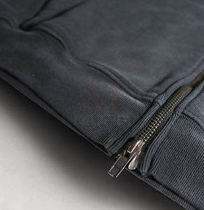 Wholesale Oversized Acid Wash Print <b>Zip</b>-<b>Up</b> <b>Hoodie</b> for Men Custom Logo Streetwear 100% Cotton Heavyweight Sweatshirts for Winter - Product Image 2