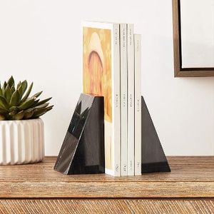 Porte-livres sculptural en marbre Art Déco TCE, fabriqué à la main pour l'organisation moderne de la maison, du bureau et des étagères - Product Image 2