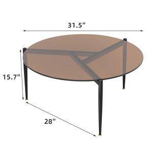 Modern Coffee Tea <b>Table</b> Living Room Furniture Metal <b>Round</b> Clear <b>Glass</b> Console <b>Table</b> Eco-Friendly Home Weddings Affordable - Product Image 6