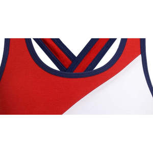Reggiseni sportivi Tommy Hilfiger per ragazze piccole e grandi, con schiena incrociata e colori a blocchi, colore bianco, taglia 6-7 - Product Image 3