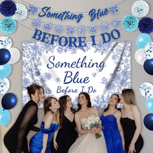 ชุดปอมปอมสำหรับงานแต่งงานปาร์ตี้สละโสดสำหรับผู้หญิงบางอย่างสีฟ้าก่อนฉันทำแบนเนอร์สำหรับเจ้าสาว - Product Image 5