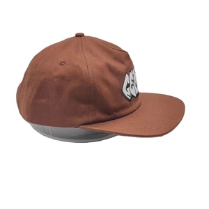 Gorro de 6 paneles con logotipo bordado personalizado, gorras de béisbol estructuradas de algodón bordadas planas blancas, gorra de camionero con panel de malla - Product Image 4