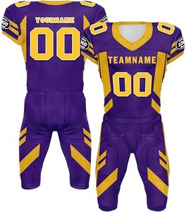 ชุดยูนิฟอร์มอเมริกันฟุตบอลแบบกำหนดเองสำหรับทุกเพศ 7 คนต่อทีม ทำจากโพลีเอสเตอร์ แบบเรียบ พร้อมชื่อทีมและหมายเลขที่กำหนดเอง - Product Image 1