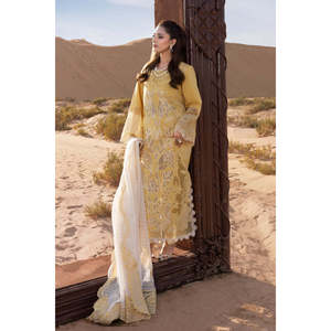 Ensemble de 3 chemises en mousseline respirante brodées au laser Rang Rasiya et robes élégantes brodées en tissu Khadi Net avec dupatta - Product Image 6