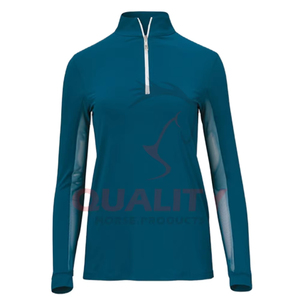 Vêtements d'équitation pour femmes sur mesure, demi-fermeture éclair, manches longues légères, chemises d'équitation respirantes pour femmes, chemises de spectacle - Product Image 5