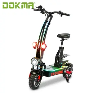 Dokma D-one seated 11 inch 13 inch on road off road dual motor 72v fast speed 5000W*2 electric scooter for adult