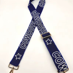 Cinturones de Cuentas de Vidrio y Correa de Guitarra con Longitud Personalizada, Diseño de Bordado de Estrella y Semillas - Product Image 2