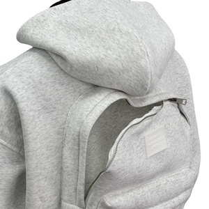 เสื้อฮู้ดแฟชั่นโอเวอร์ไซส์สำหรับผู้ชายกระเป๋าเป้สะพายหลังแบบลำลองมีซิปมีฮู้ดและสเวตเตอร์ใช้ได้ทั้งชายและหญิง - Product Image 4