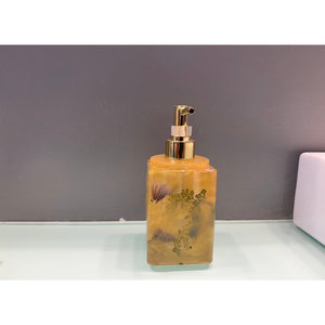 Dispenser di sapone in ottone di lusso con design floreale doppio e schiuma con pompa manuale liquido per alberghi bagni in stile moderno - Product Image 4