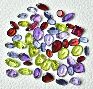 Tự nhiên thạch anh tím Peridot Garnet iolite khía cạnh cắt rời Mặt đá quý lỏng lẻo - Product Image 2