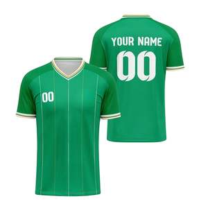 Créez votre propre maillot de football personnalisé avec votre nom et votre numéro, en tissu mesh 100% polyester, maillot de football à séchage rapide pour équipe - Product Image 1