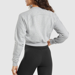 Sudadera recortada Premium para mujer, sudadera duradera para Yoga y trajes informales, Sudadera corta a medida para moda - Product Image 4