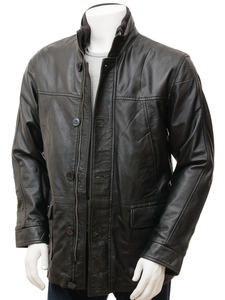Hot Sale <b>Men's</b> Genuine <b>Sheepskin</b> Leather Winter <b>Jacket</b> High Quality Custom Made in Black Brown Long 2XL Quick Dry Front Logo - Product Image 3