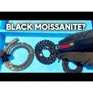 Chaîne tennis en or noir 14 carats avec moissanite noire, bracelets et joncs élégants de toutes tailles - Product Image 6