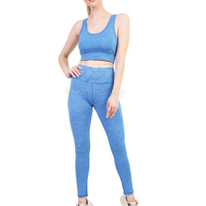 Conjunto Deportivo de Yoga para Mujer, Diseño Sólido con Logotipo Frontal, Ecológico, Transpirable, 2 Piezas, Ropa Deportiva para Entrenamiento - Product Image 1