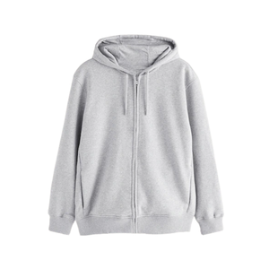 เสื้อฮู้ดแบบสวมหัว สีเทาอ่อน ซิปแบบรูดขึ้น ใส่ได้ทั้งชายและหญิง เหมาะสำหรับฤดูหนาว ผ้าฟลีซเนื้อนุ่ม สวมใส่สบาย สไตล์ลำลอง ซิปเต็มตัว - Product Image 1