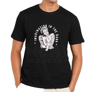 Camisetas DTG de algodón 100% personalizadas para hombre, ajuste holgado con palabras impresas, servicio OEM disponible - Product Image 1