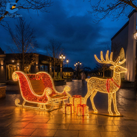 Rentier und Schlitten LED-Lichtskulptur Maßgefertigte Weihnachtsdekoration für Einkaufszentren Feiertagsdekoration