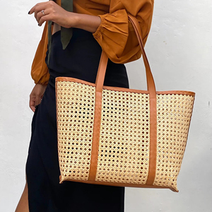 Sac de sangle en rotin chaud sac en cuir de rotin sac de plage d'été panier tissé naturel de haute qualité fabriqué au Vietnam - Product Image 1