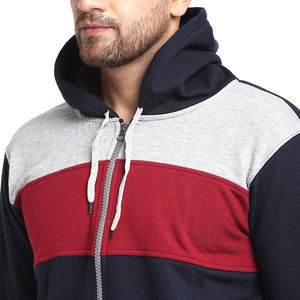 Survêtement noir logo personnalisé couleur bloquée formation personnalisée porte hommes survêtement confort survêtements OEM ODM entretenu conception - Product Image 5