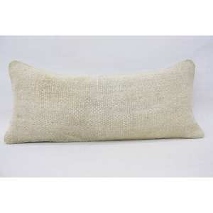 Vintage Pattern Beige Macrame Wool Rug 16x36 Inch Woven Design <b>Pillow</b> - Product Image 1