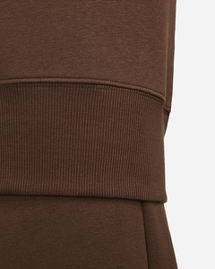 เสื้อสเวตเตอร์คอฟลีซระบายอากาศได้ดีสำหรับผู้หญิงคอลูกเรือแบบเย็บปักด้วยผ้าฝ้ายโอเวอร์ไซส์หรูหรา - Product Image 5