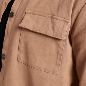 Chemise cargo à manches longues personnalisée pour hommes Chemise multi-poches à manches longues zippée pour hommes - Product Image 5