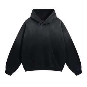 เสื้อฮู้ดดี้ผู้ชายแบบสวมหัวทรงโอเวอร์ไซส์ ผ้าเฟรนช์เทอร์รี่ ล้างสีแบบแอซิดวอช พิมพ์โลโก้ได้ตามต้องการ เนื้อผ้าหนา 380/360/320 GSM ทรงไหล่ตก ใส่ได้ในฤดูหนาว 100% ผ้าฝ้าย - Product Image 1
