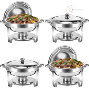 Plat à réchaud classique en acier inoxydable durable pour la restauration et les buffets |   Conçu pour une utilisation continue dans les cuisines professionnelles - Product Image 2