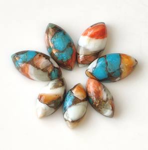 Mohave Oyster Cuivre 3x6mm-15x30mm Marquise Cabochon Naturel Dos Plat Pierres Précieuses Lâches pour la Fabrication de Bijoux Vente en Gros - Product Image 1