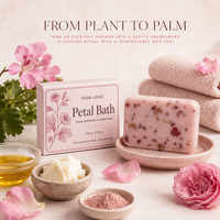 Savon solide pour le corps à la rose et au géranium, marque privée, 100g |   Pour un nettoyage corporel quotidien doux et floral |   Formule personnalisée en gros pour OEM