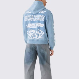 Sweat à capuche personnalisé Streetwear couleur jaune OEM pull-over surdimensionné poids lourd pour hommes Nouveau service OEM & ODM - Product Image 3