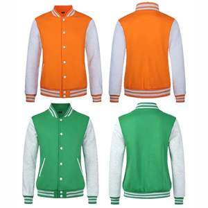 Chaqueta universitaria de manga larga transpirable OEM de invierno de alta calidad personalizada de talla grande con botones y letras de moda al por mayor - Product Image 5