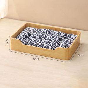 Lit vintage en bambou filé pour animaux de compagnie avec coussin doux, lit en bois écologique pour chien et chat, meubles durables en bambou surélevés pour animaux de compagnie - Product Image 2