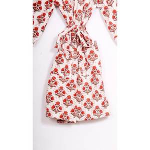 Bata de invierno Kantha para mujer, estilo kimono, de tela ecológica, étnica, tradicional, vintage, india, hecha a mano, colorida, de algodón, con estampado floral. - Product Image 6