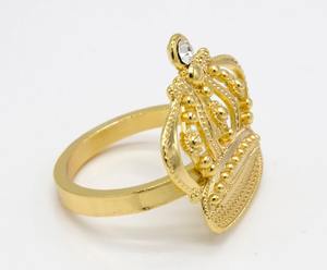 แหวนผ้าเช็ดปากสีทองดีไซน์มงกุฎสุดหรูเหมาะสำหรับงานแต่งงานงานเลี้ยงอาหารค่ำและโอกาสพิเศษของขวัญจากอินเดีย - Product Image 6