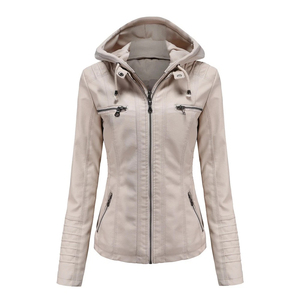 Chaquetas de Mujer con Capucha Personalizadas de Moda, Chaquetas y Abrigos de Cuero Genuino para Mujer con Color y Etiquetas Personalizadas, Ropa de Carreras - Product Image 5
