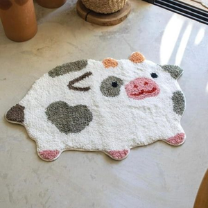 Alfombra de baño de algodón suave de lujo, alfombrilla de lana con patrón ovalado a mano, lavable a máquina para uso doméstico o hotelero - Product Image 1