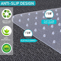 Tapis de chaise en PVC personnalisé pour bureau commercial, tapis de chaise de bureau pour sols moqués