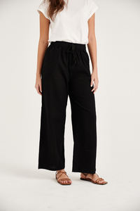 2023 unisexe haute couture été pantalons de survêtement demi-élastique mi Logo brodé ample jambe large droite simple ceinture plat printemps - Product Image 2