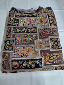 Tissu de crêpe pur haut de gamme, lourdement brodé, respirant, écologique, imprimé en position, textile naturel, textile de maison, designer - Product Image 5