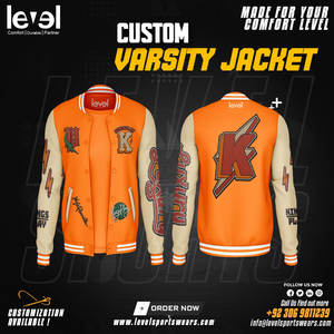 2025 nueva chaqueta personalizada de manga larga bordada Streetwear Letterman Varsity para hombres - Product Image 4