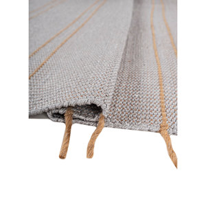 พรมทอมือลายเส้นสีเบจน้ำตาล ขนาด 9x12 ฟุต รูปทรงสี่เหลี่ยมผืนผ้า สำหรับห้องโถง ห้องนอน ข้างเตียง ห้องนั่งเล่น ทำด้วยมือจากเส้นใยโพลีโพรพิลีน - Product Image 2