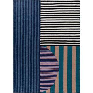 Alfombra de Lana Tejida Plana Azul Checker ADWL-13220, Alfombra Rectangular de Algodón Orgánico y Yute Hecha a Mano para Uso Doméstico, 9x12, para Pasillo - Product Image 1