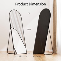 Miroir sur pied pleine longueur en fer forgé, design Art Déco, fait main, écologique, pour chambre à coucher, idéal pour offrir