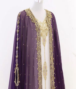 Kaftan islámico marroquí moderno para mujer Vestido de playa largo hasta el suelo con suministro ODM de manga larga transpirable - Product Image 1